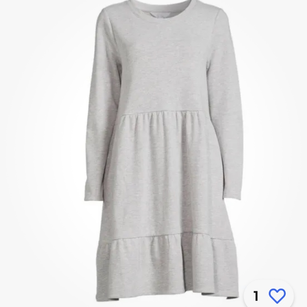 Time and Tru Women’s Gray Tiered Sweatshirt Dress Large (12-14) NEW - Picture 5 of 12